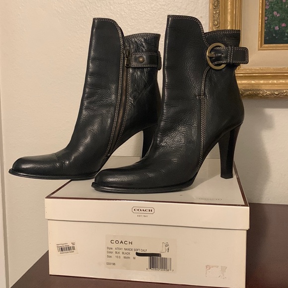 Coach black calf boot.  Size 10 M - Picture 1 of 4
